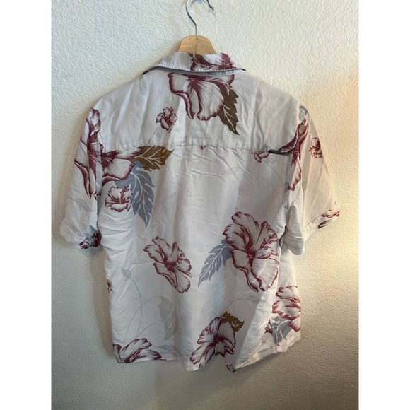 Billabong Hawaiian Short Sleeve Button Up Shirt Men's Size Small Aloha Fit White - Picture 4 of 4